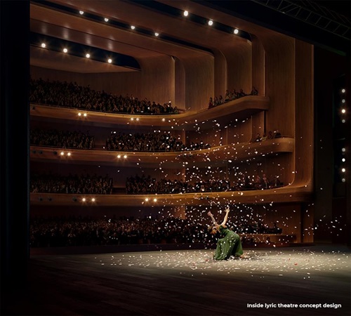 Graphic image of the Inside Lyric theatre concept design