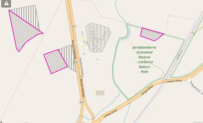 The prescribed burn areas at West Jerrabomerra Grasslands 